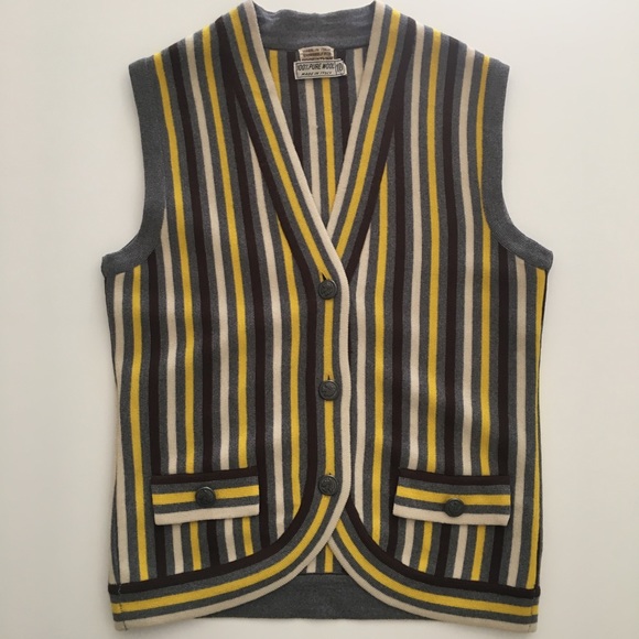 Vintage pure wool Vest Sweater 100% - Picture 1 of 8
